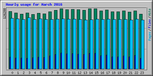 Hourly usage for March 2016