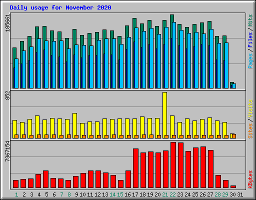 Daily usage for November 2020
