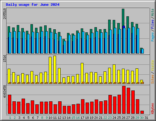 Daily usage for June 2024