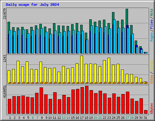 Daily usage for July 2024